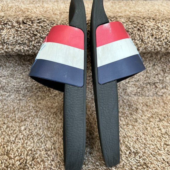 MONCLER Men's Rubber Colorblock Pattern Slides- - Picture 9 of 15